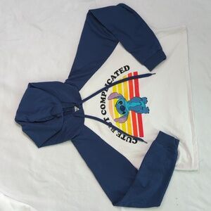 Disney Lilo & Stitch Cropped‎ Hooded Women's Oversized Sweatshirt L